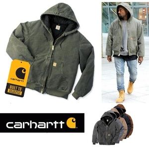 VTG Carhartt WIP vintage 90s  active jacket moss sandstone lived in look
